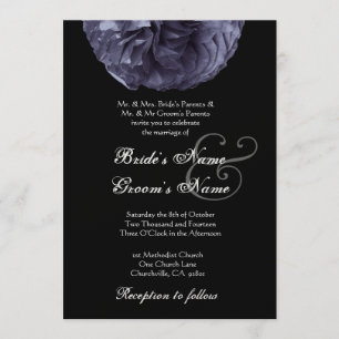 Rosa AZUL DE MEDIANOCHE Invitación a la boda