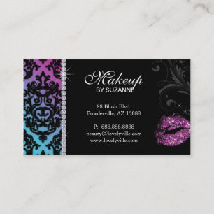 Rosa azul del damasco de la tarjeta de visita del