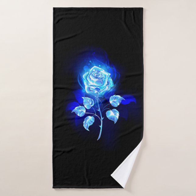 Rosa azul en llamas (Toalla de baño)