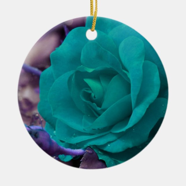 Rosa Azul En Ornamento De Flor De Florencia (Frente)