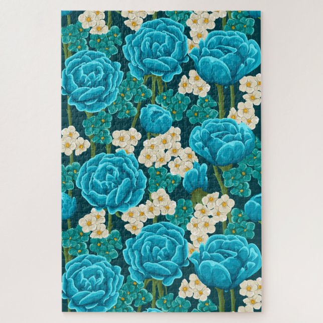 Rosa azul Jigsaw Puzzle Jardín (Vertical)