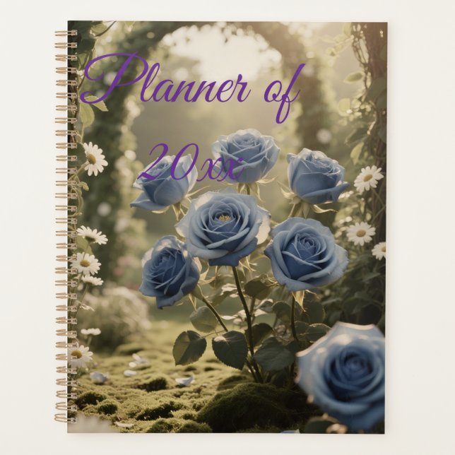 Rosa azul místico Bloom Elegante Agenda Botánica (Anverso)