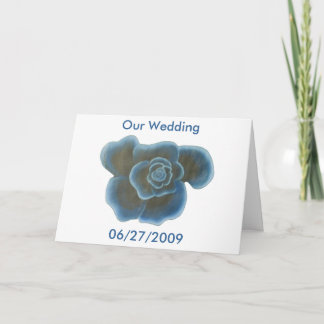 Rosa azul, nuestra boda, tarjetas de invitación