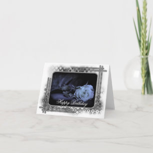 Rosa azul oscuro Grunge tarjeta de cumpleaños feli