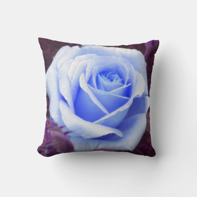Rosa azul pálido almohada de lanzamiento (Anverso)