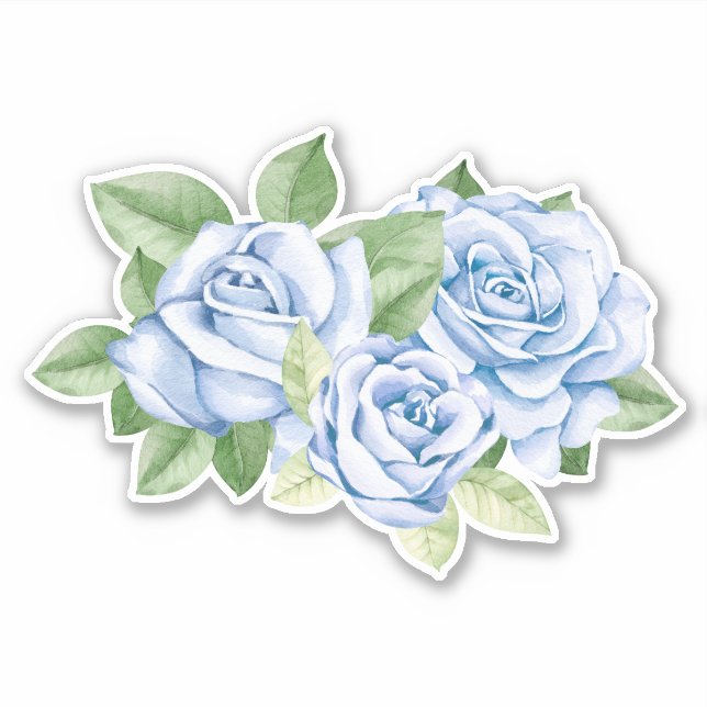 Rosa azul Pegatina (Anverso)