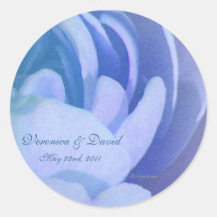 Rosa azul Petals Sellos para sobres de boda person