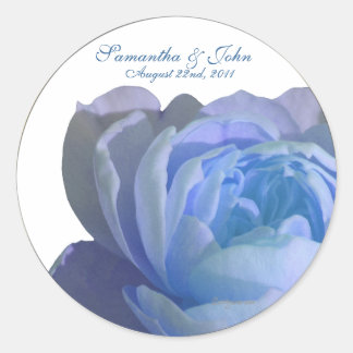 Rosa azul Sellos para sobres de casamiento persona