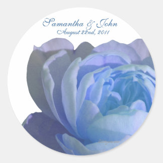 Rosa azul Sellos para sobres de casamiento persona