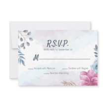 Rosa azul turbio y floral rosa RSVP