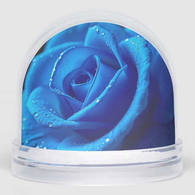 Rosa Azul Vibrante con gotas de agua (Anverso)