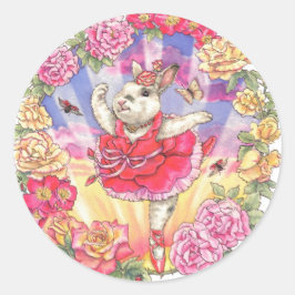 Rosa Ballerina Bunny Pegatinas