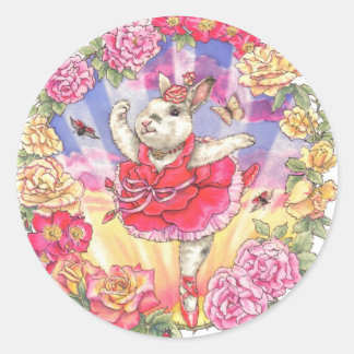 Rosa Ballerina Bunny Pegatinas