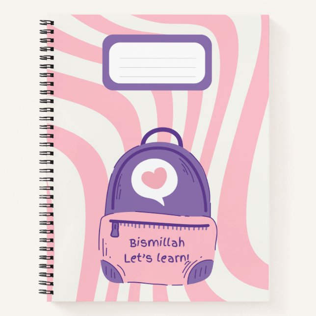Rosa "Bismillah ¡Aprendamos!" Cuaderno (Anverso)
