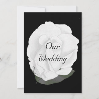 Rosa Blanca en negro, invitaciones de boda