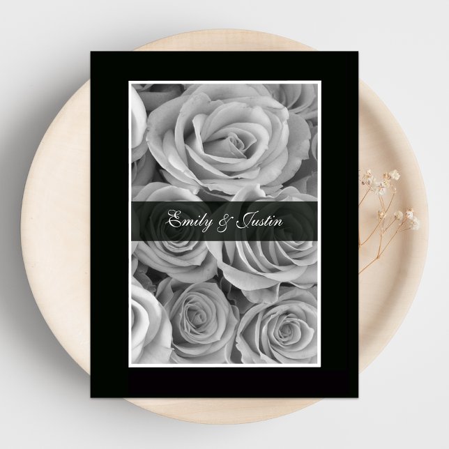 Rosa blanca y negra salva la invitación a la fecha (Subido por el creador)
