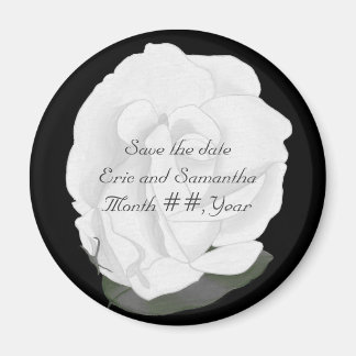 rosa blanco, salve los imanes de la boda de la fec