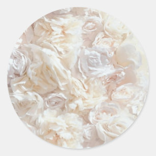 Rosa blanco suave Petal Fabric Pegatina
