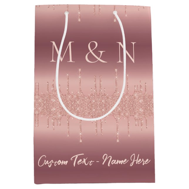 Rosa Boda de oro Bolsa de regalo Nombre y letras p (Anverso)