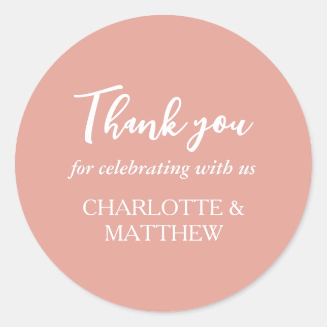 Rosa Boda de oro Pegatina redondo clásico (Anverso)