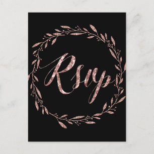 Rosa Boda Relieve metalizado dorado RSVP Postales