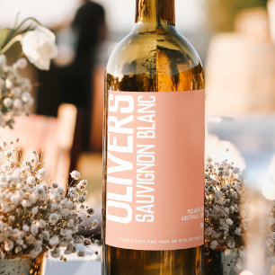 Rosa bodega vinícola vinícola etiquetas de perso