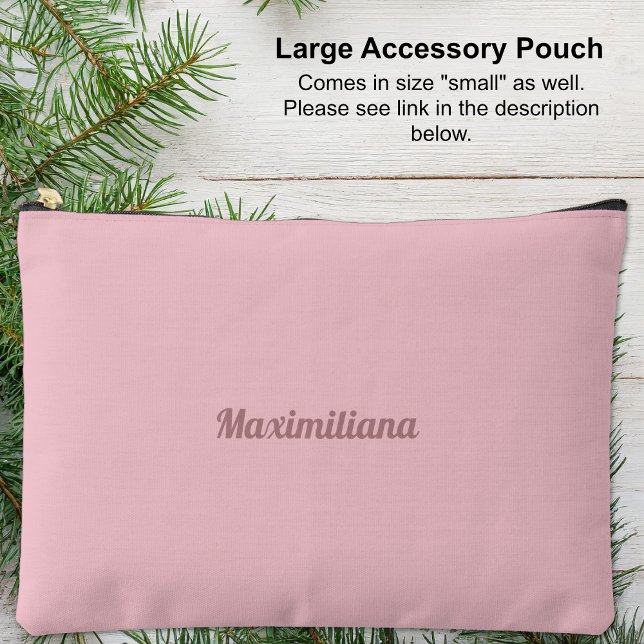 Rosa: bolsa accesoria grande sólida (Large Accessory Pouch - Pink - Solid by Leapfroglisics Shop)