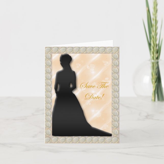 Rosa Bud Bride Guardar la tarjeta de fecha (Anverso)