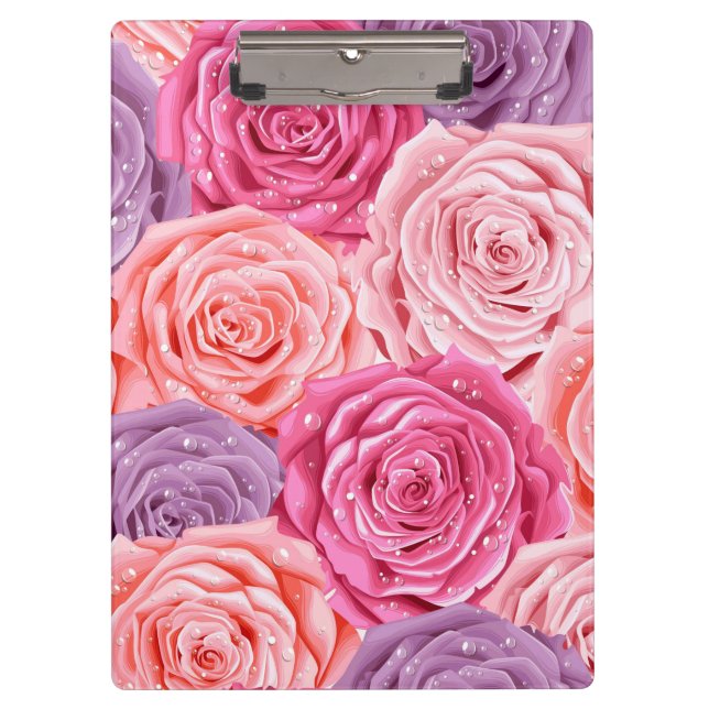 Rosa Bushel Flower Bouquet | Portapapeles de flore (Anverso)