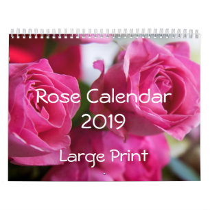 Rosa Calendario 2019 Impresión grande