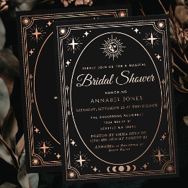 Rosa Celestial Dorado Tarjeta Tarot Negra Ducha Br