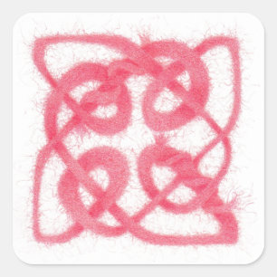 ROSA CELTIC KNOT Pequeños Pegatinas Cuadrados