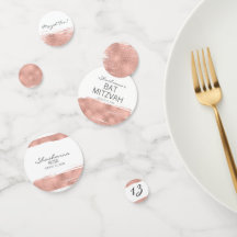 Rosa Cepillo de Oro Bat Mitzvah Table Confetti