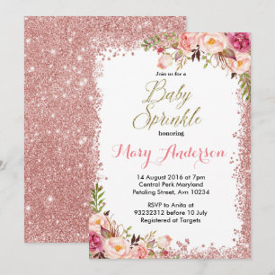 Rosa Chica de invitaciones a gotas de oro