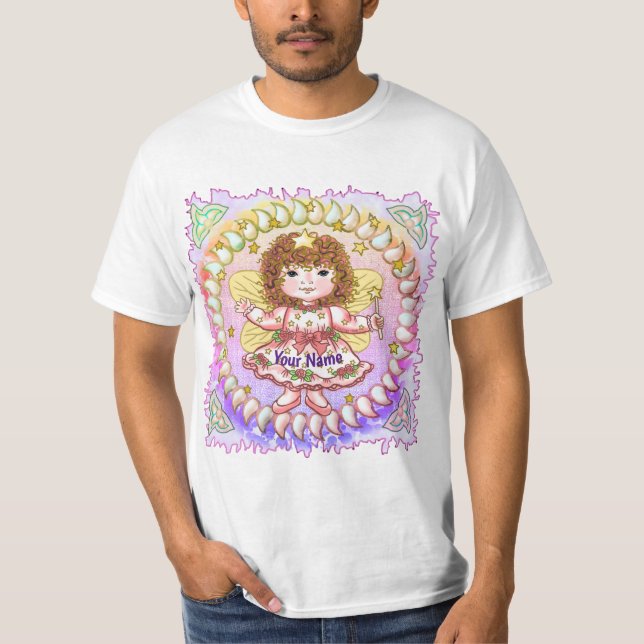 Rosa Chica personalizado Camiseta de hadas (Anverso)