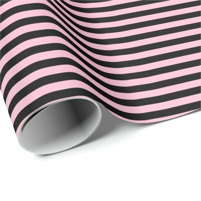 Rosa claro | Papel de envolvimiento de banda negra (Esquina del rollo)