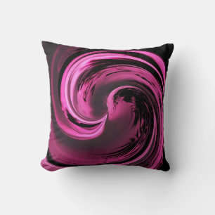 Rosa Cojín decorativo de olas de la isla rosa