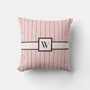 Rosa con almohada de Pinstripes negras