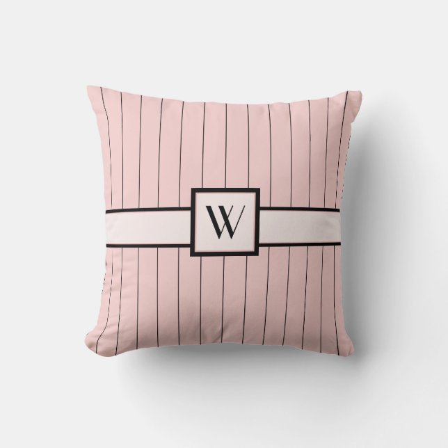 Rosa con almohada de Pinstripes negras (Anverso)