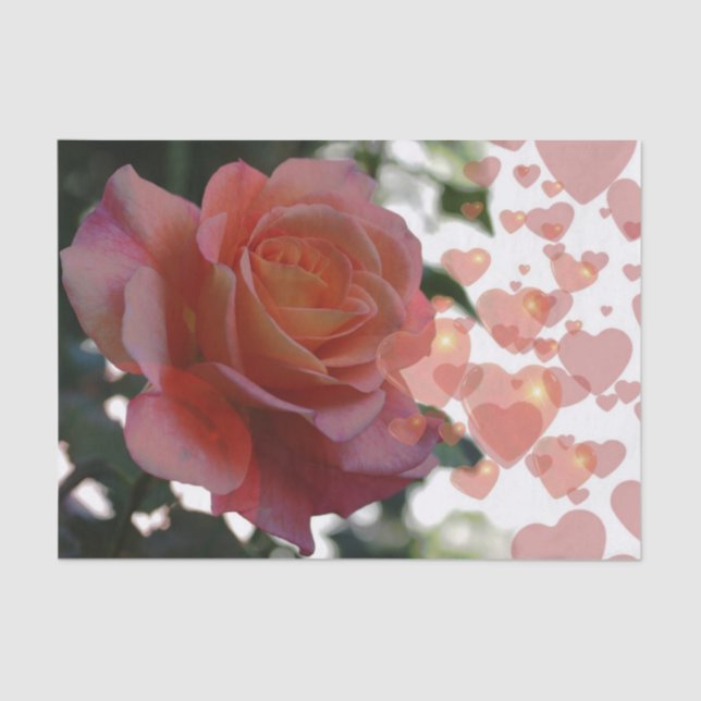 Rosa Con Papel De Tejido Cardíaco (Anverso)