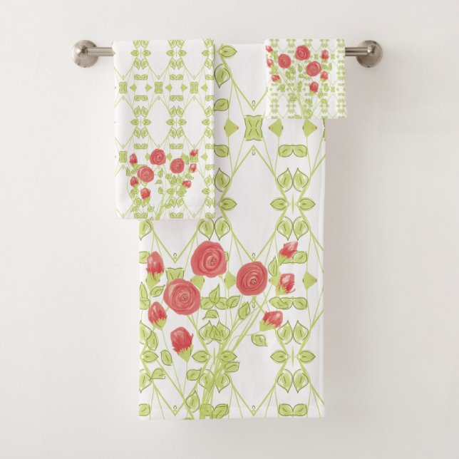 Rosa con patrones de flores (In situ)