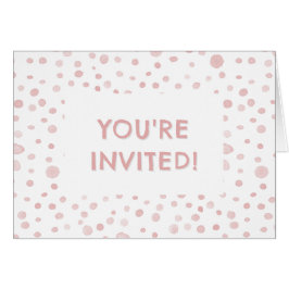 Rosa Confetti Watercolor Dots Birthday Invite