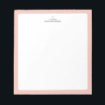 Rosa coral | Bloc de notas simple personalizado de<br><div class="desc">Este bloc de notas personalizado tiene un borde de color sencillo y un corazón bonito. Personaliza el texto con tu nombre o cualquier texto. Esta nota personalizada será un regalo perfecto para un profesor,  un amigo o usted mismo. Hay más diseños disponibles en mi tienda BaraBomStudio. Gracias!</div>