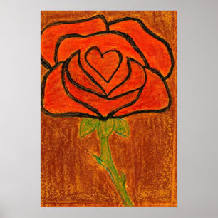 Rosa Corazón #6 Imprimir arte