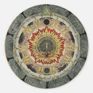 Rosa cósmico mágico Mandala Pegatinas redondos