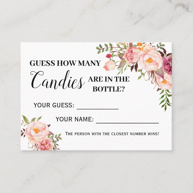 Rosa Cuántos cañones juegan con tarjeta de ducha b (Anverso)