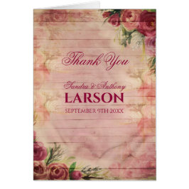 Rosa de acuarela Boda floral Gracias