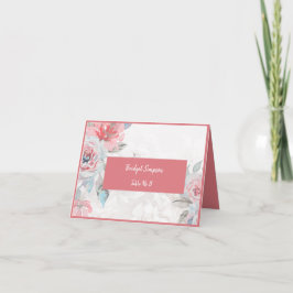 Rosa de acuarela floral peony boda tarjeta de visi