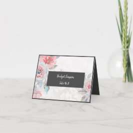 Rosa de acuarela floral peony boda tarjeta de visi