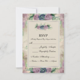 Rosa de acuarela floral Wedding RSVP